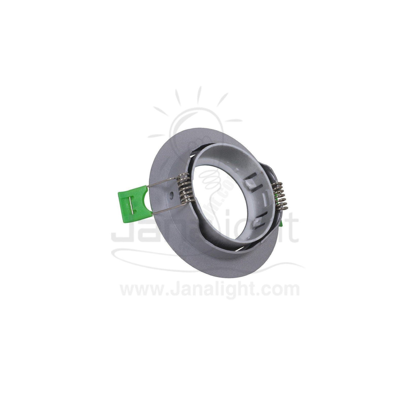 سبوت لايت فارغ متحرك مسطح مدور بلاستك فضي مط جنى لايت JN403 single round matt silver Spotlight frame